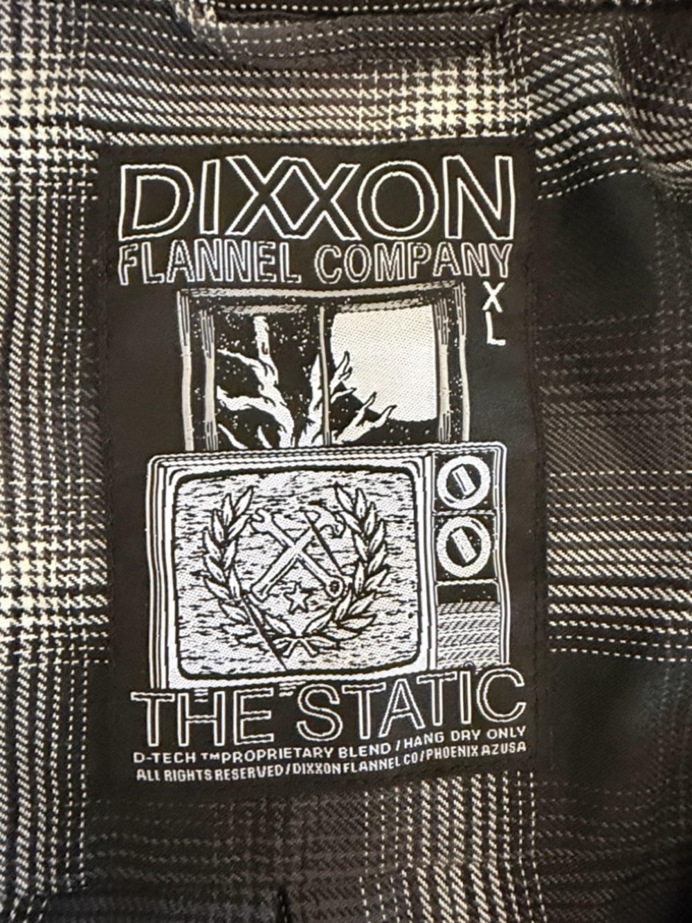 DIXXON Static Men’s Flannel Black White Size XL EUC - Picture 5 of 9